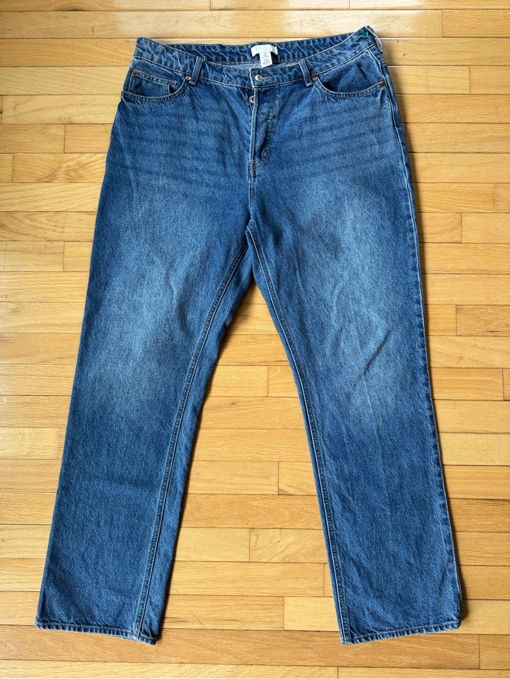 H&M straight leg button fly jeans - medium wash 14